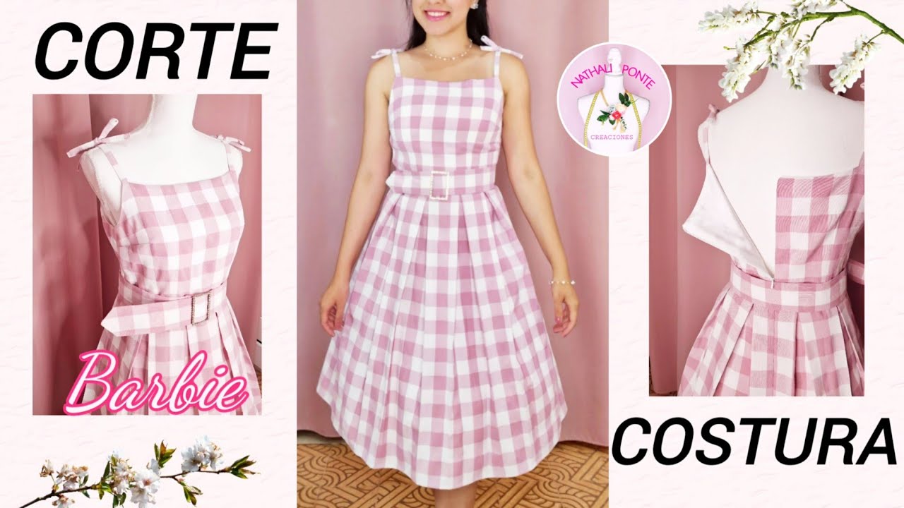 🌸#70 COMO HACER UN VESTIDO #barbie CORTE Y COSTURA - Nathali Estilos