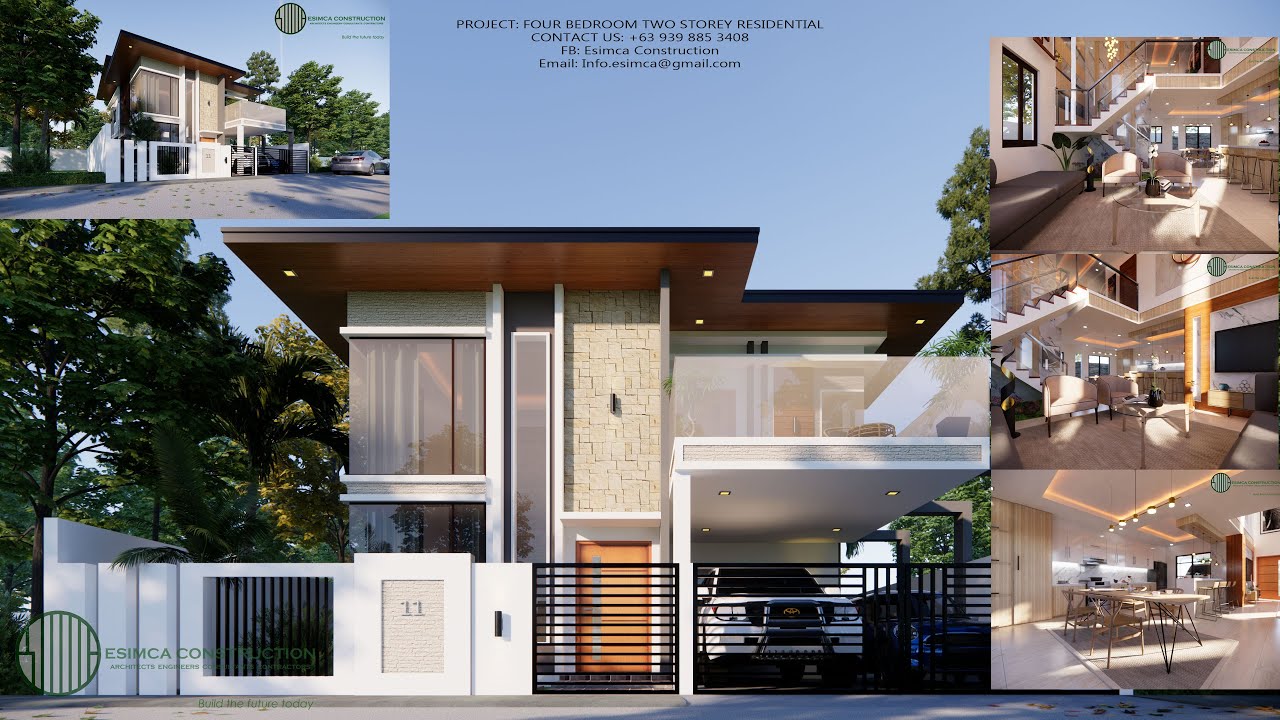 MODERN 2 STOREY 4 BEDROOMS HOUSE DESIGN - 180 SQ.M LOT - ESIMCA