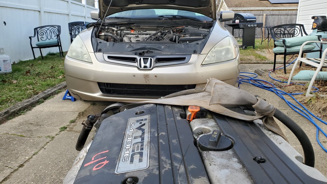 How to engine swap 03 Honda Accord Part 2 Radiator removal