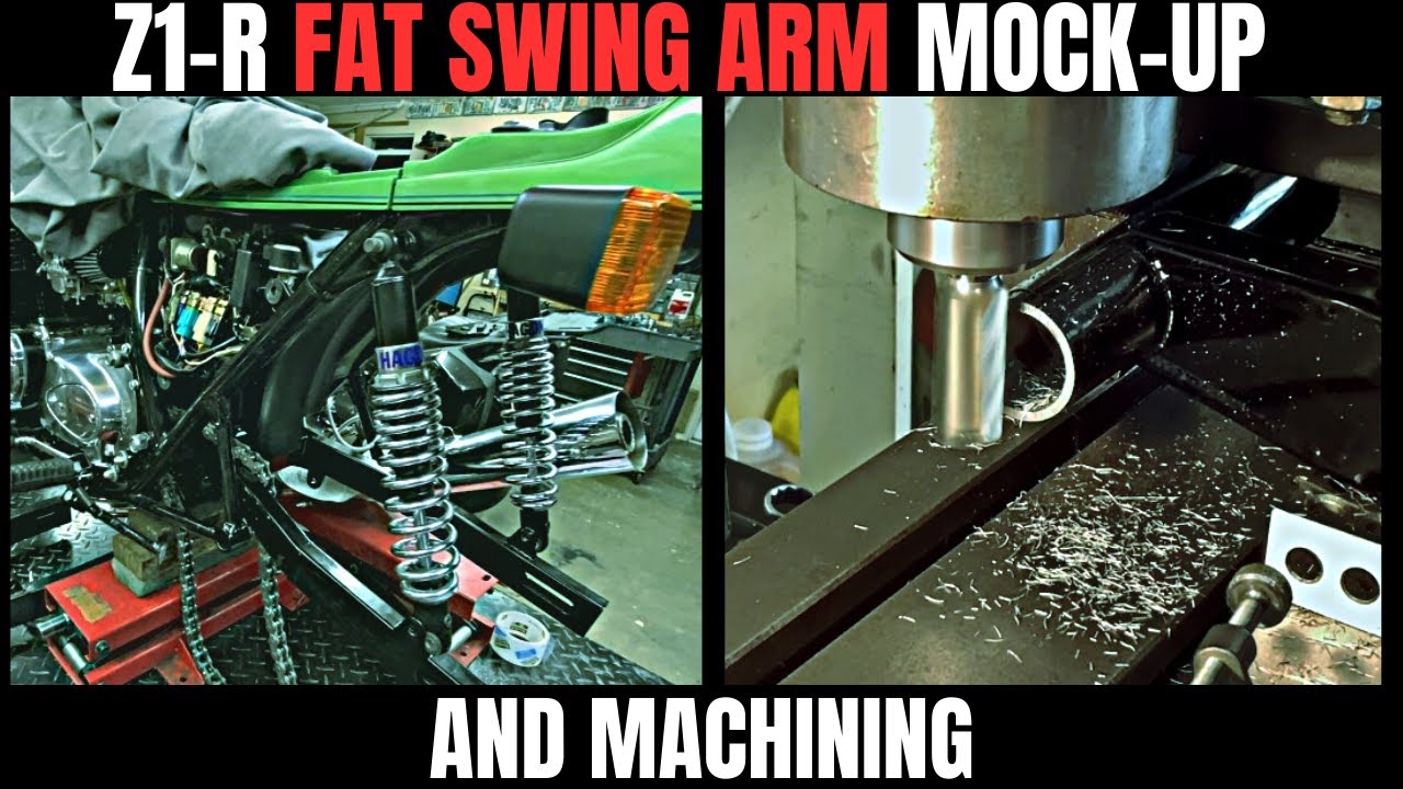 1978 Kawasaki Z1-R FAT SWING ARM mock-up and machining. Will it fit?