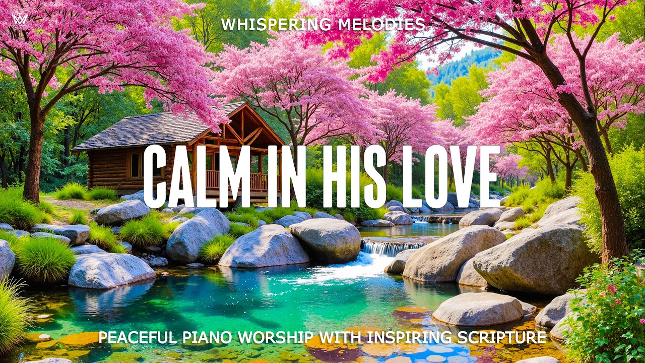 CALM IN HIS LOVE | Beautiful Piano Worship with Inspiring Scriptures & Blooming Spring Scenes
