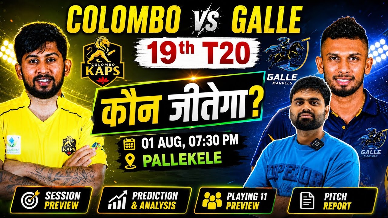 Colombo kaps vs galle gallants lpl 2026 19th match prediction, ck vs gg lpl today match prediction