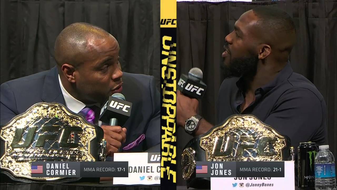 Jon Jones and Daniel Cormier go at it at UFC Unstoppable presser