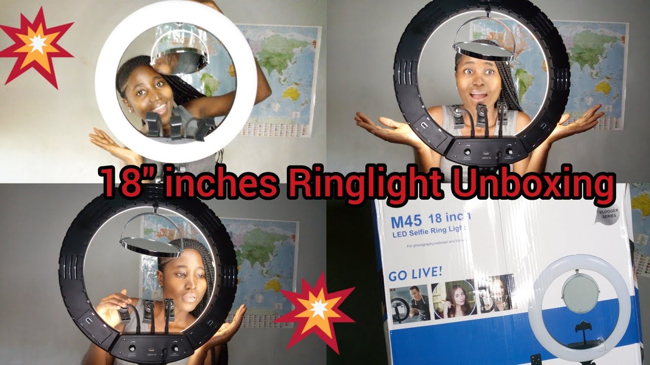 🔥UNBOXING MY M45 LED 18 INCHES RECHARGEABLE RINGLIGHT WITH REMOTE (Setup & Review) | AMACHUNDI