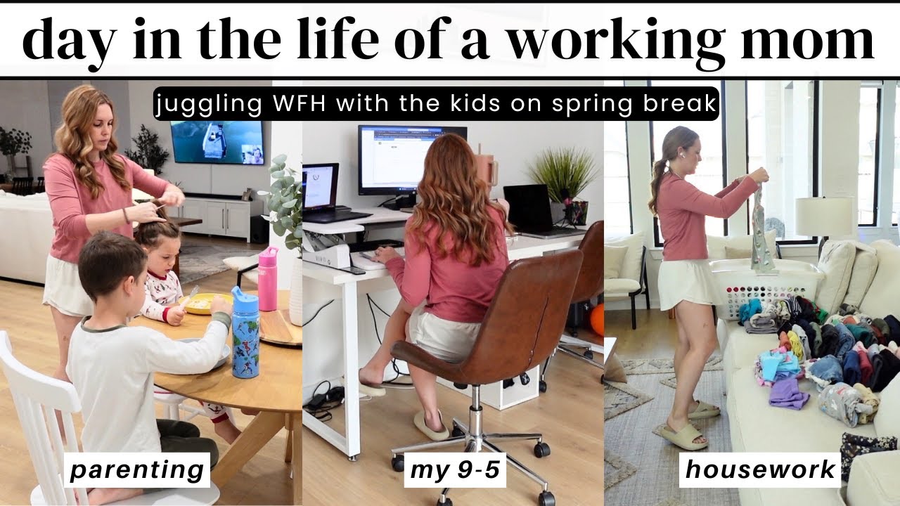 Working Mom DITL Vlog: Juggling working from home with the kids on Spring Break! Amanda Fadul