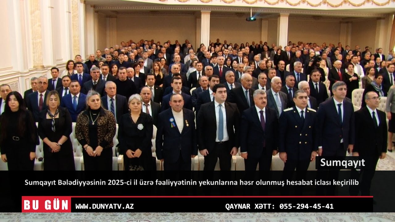 Sumqayıt Bələdiyyəsinin 2025-ci il üzrə fəaliyyətinin yekunlarına həsr olunmuş hesabatı keçirilib