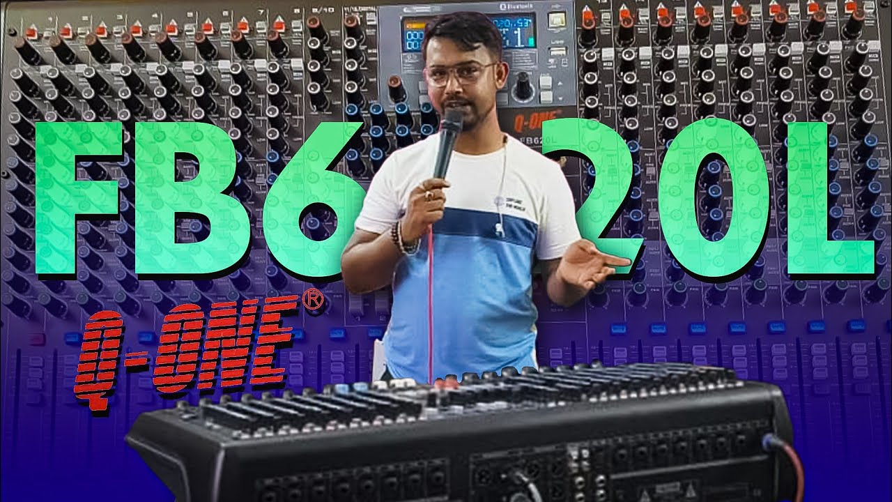 Qone Audio Mixer FB620L - Dual 99 FX delay-reverb - 6Aux -4Group - 20 chanel input ||Sound&tech