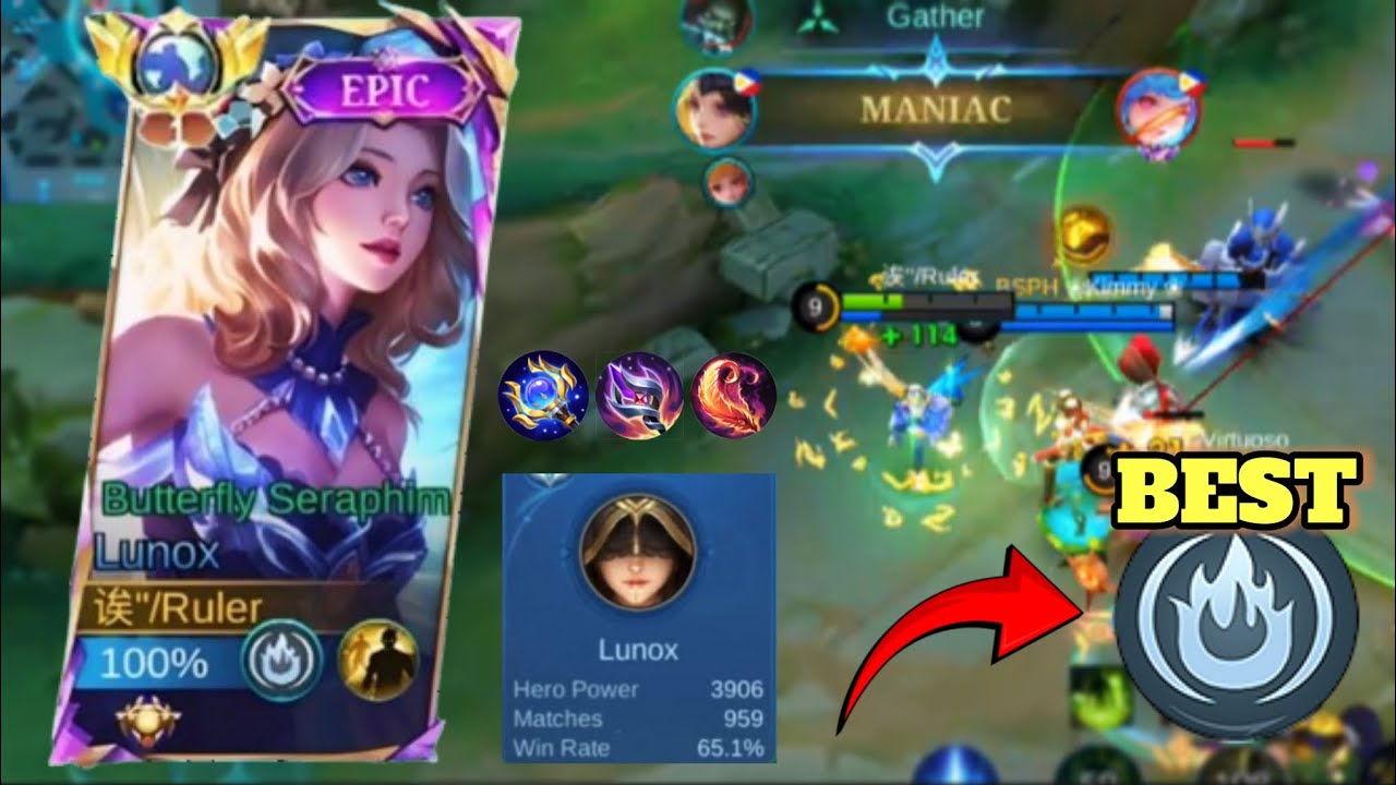 LUNOX 17 KILLS! THIS IS THE PROOF THAT THIS EMBLEM IS THE BEST FOR THIS HERO!! (MUST TRY)