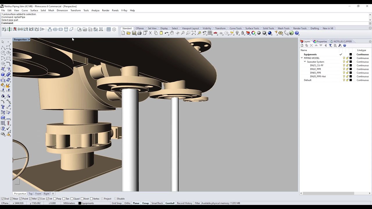 Notilus Piping - Rhino 3D Piping Plugin