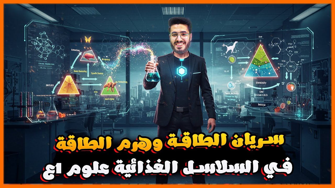 شرح سريان الطاقة وهرم الطاقة في السلاسل الغذائية | علوم 1ع - الوحدة الثالثة بطريقة سهلة