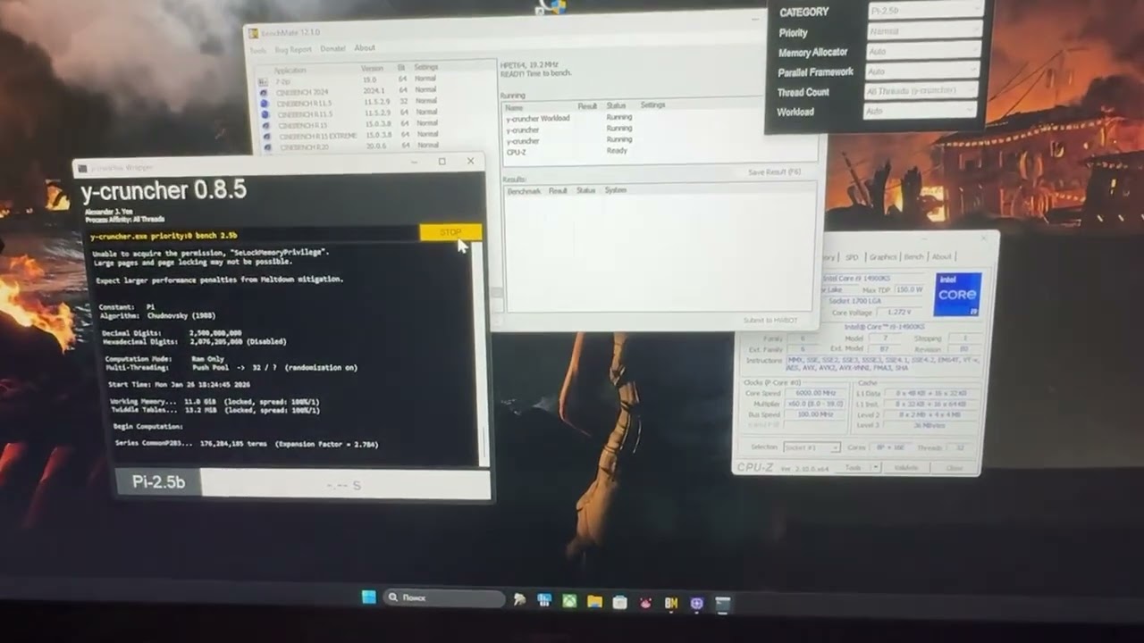 Intel i9 14900KS OC P6000 MHz 1.272v