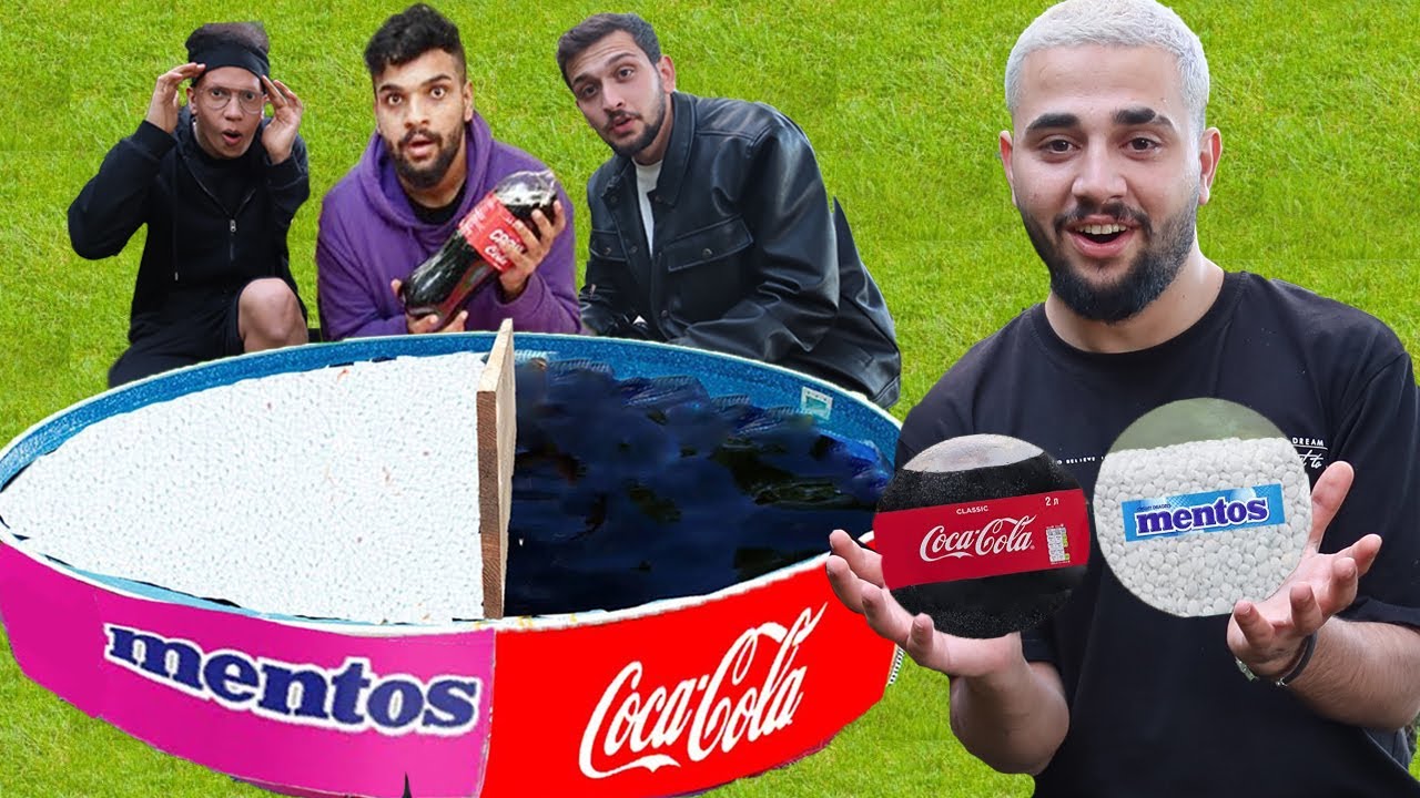 سوينة اكبر مسبح كولا ومينتوس في العالم !! انفجار😱