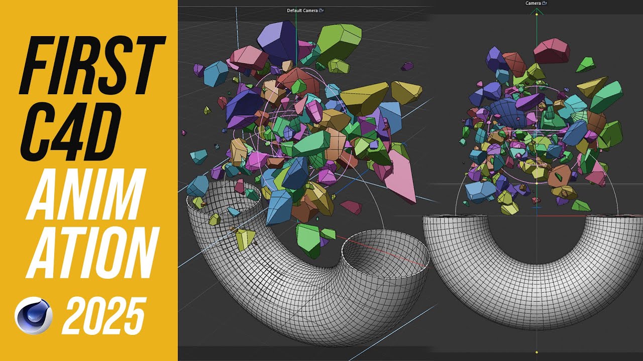 Cinema 4D Tutorial Beginner - Easy Voronoi Fracture and Looping Animation