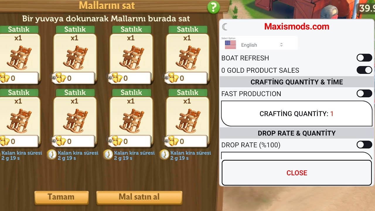 Farmville 2 Hile / Mod Menu 0 Gold Sales & Marie Order Freeze & Unlimited Barn Android Vip Apk