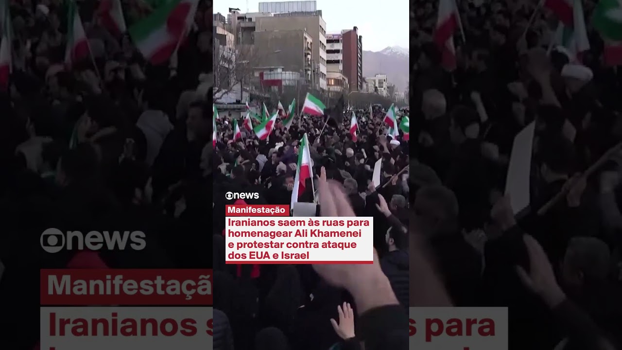 Iranianos saem &agrave;s ruas para homenagear Ali Khamenei e protestar contra ataque dos EUA e Israel