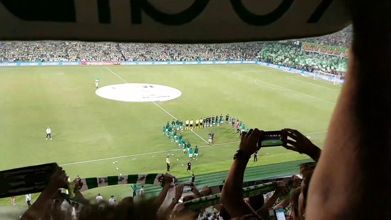 Himno del Betis. Inauguraci&oacute;n del Gol Sur, Real Betis - Celta. 2-1. Liga 17-18