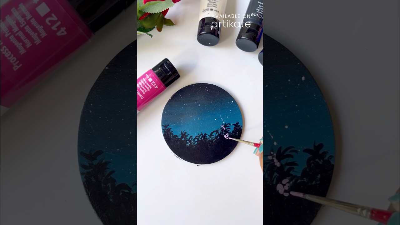 Painting on MDF coaster | Shop On Artikate #artikate #shorts #painting