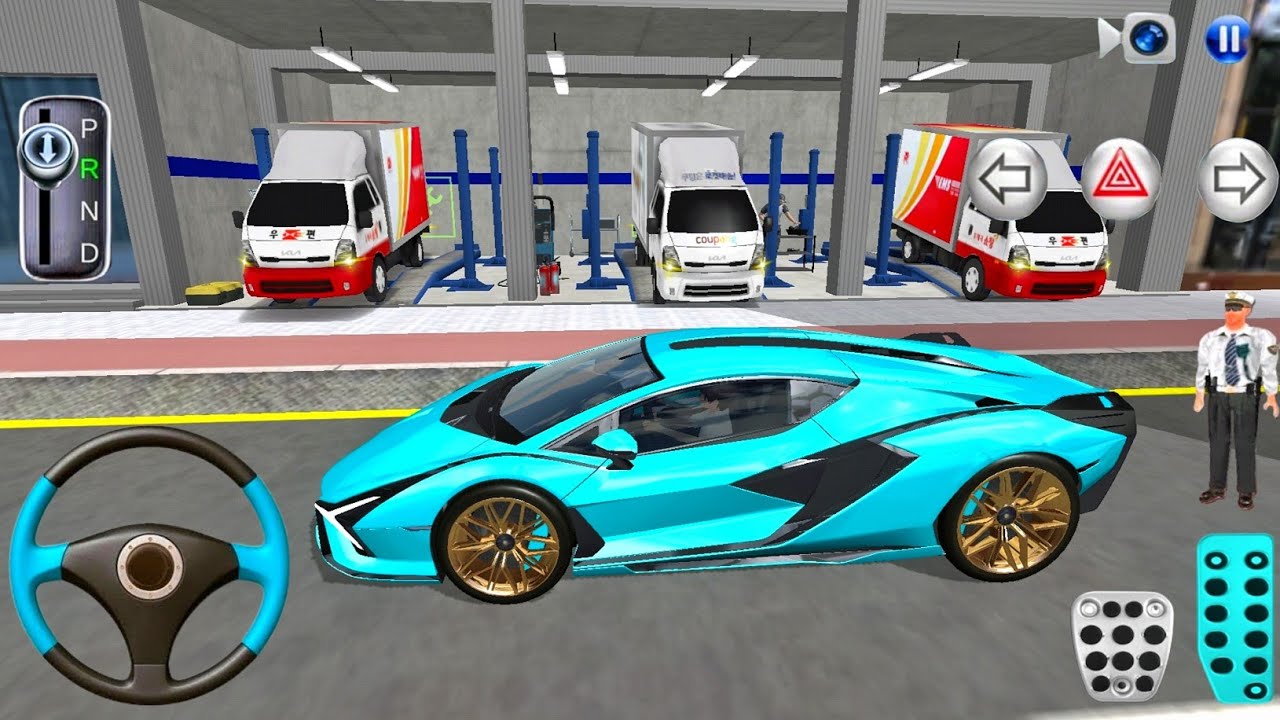 New Cargo Pickup Truck & Blue Lamborghini For Parking 3D Driving Class 2026! Android Gameplay