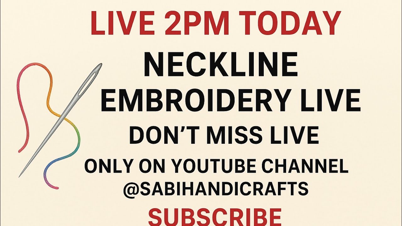 Easy Neck Embroidery Design Live | Hand Embroidery for Beginners | Simple Neckline Pattern #live