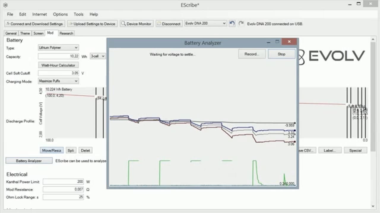 DNA 200 battery analyzer