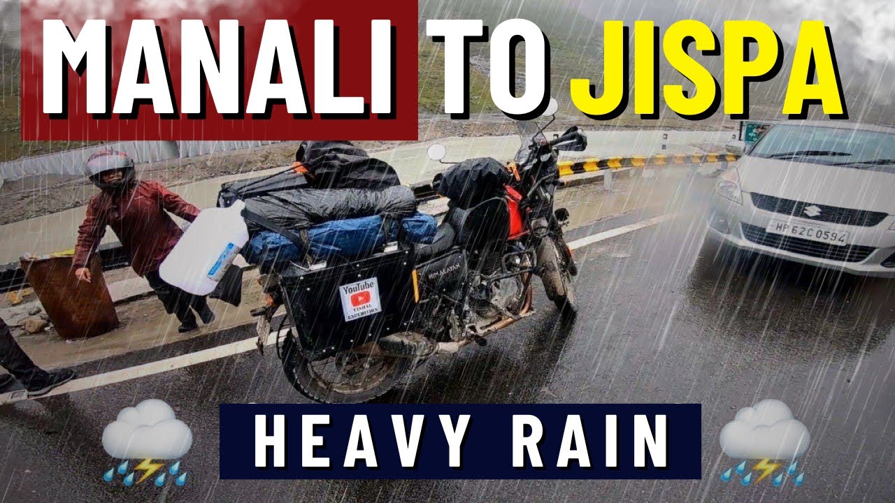 Leh Ladakh Bike Ride Trip - Manali to Jispa In Heavy Rain | Ep.2 | Himalyan Bike | bike ride in rain