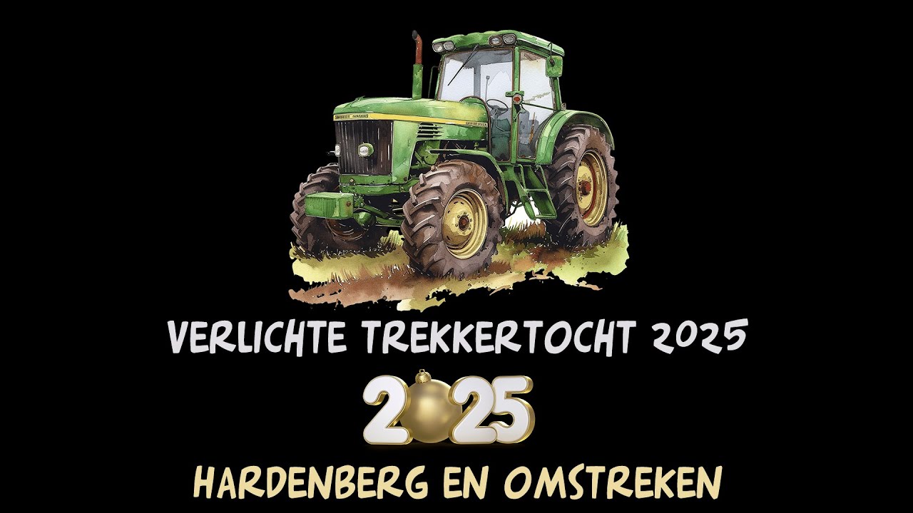 Verlichte trekkertocht Hardenberg 2025 - 65 tractoren - 19 december 2025