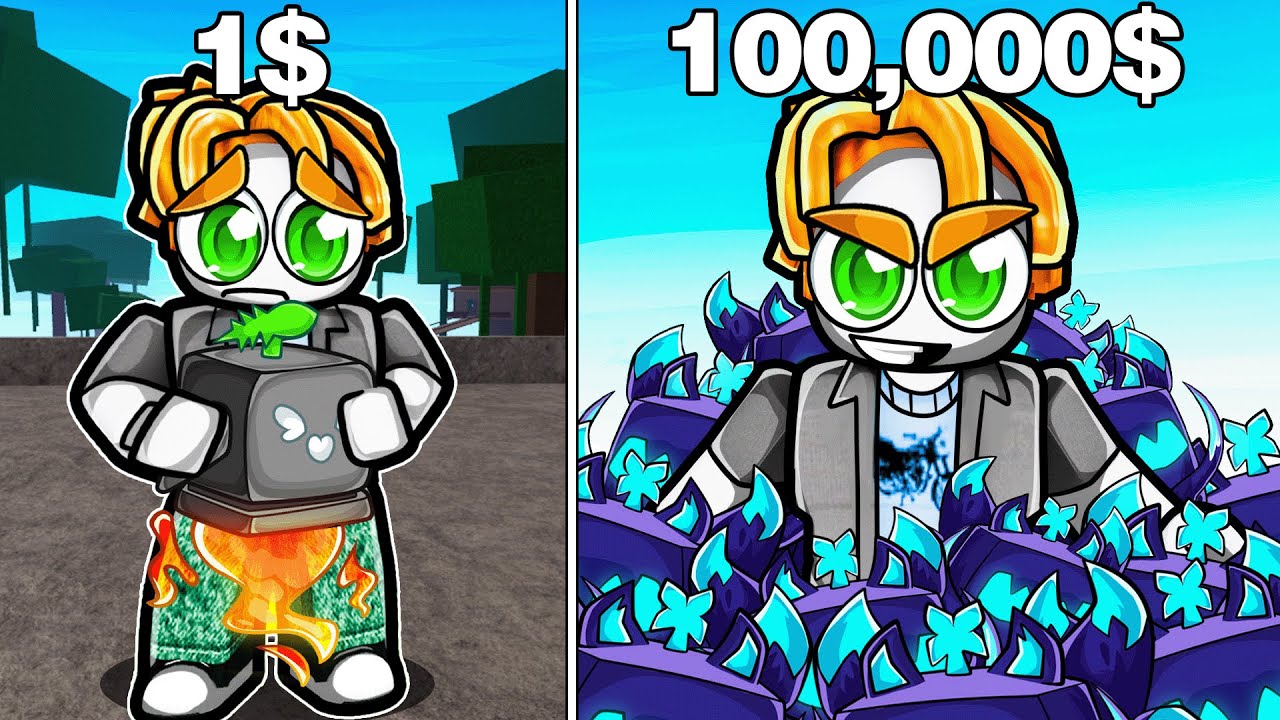 1$ vs 100,000$ Blox Fruits Accounts!