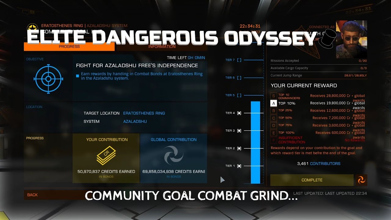 Elite Dangerous Odyssey - Community Goal Grind
