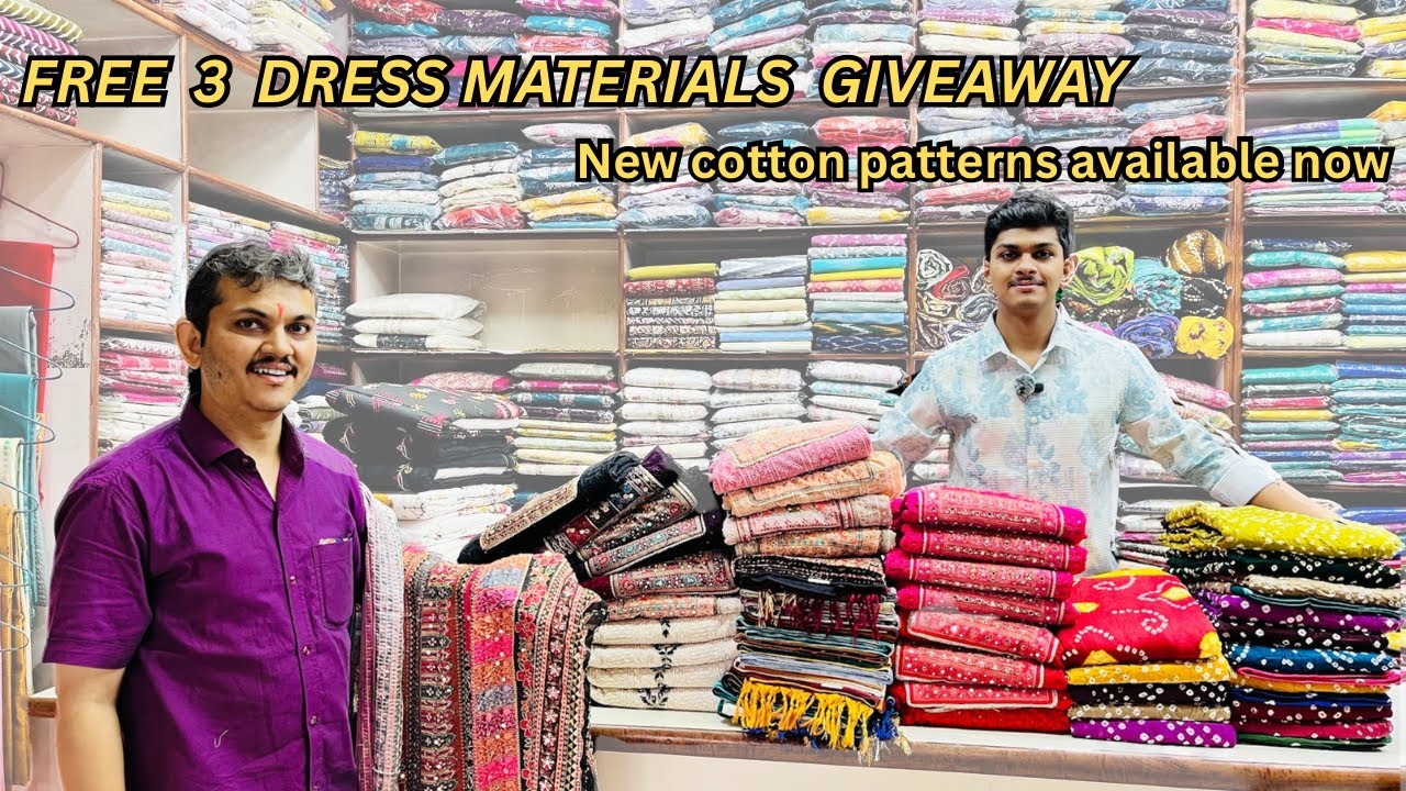 Cotton dress materials new patterns arrived || free 3 giveaways for our customers 