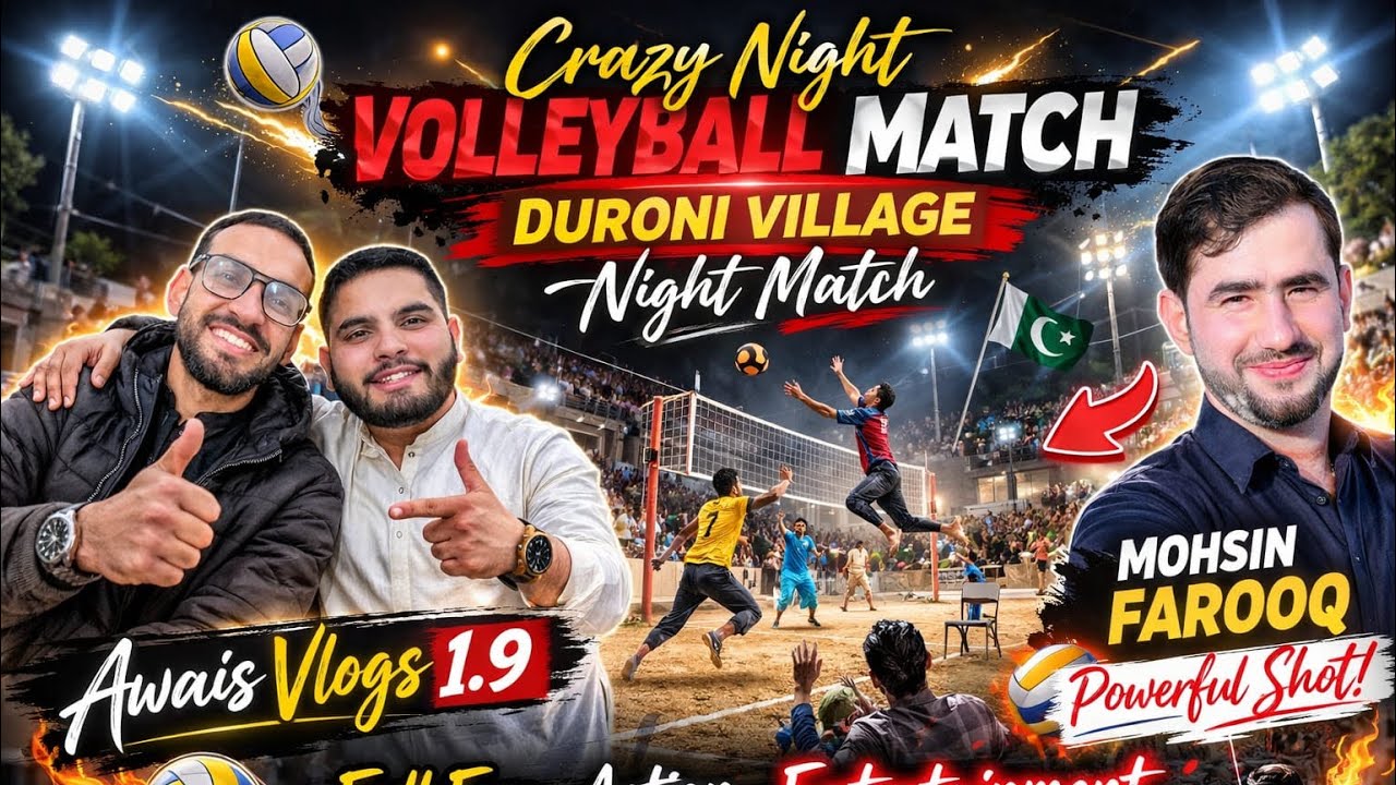 “Raat ka Zabardast Volleyball Match | Duroni Village ki Sports Night 🏐🔥”