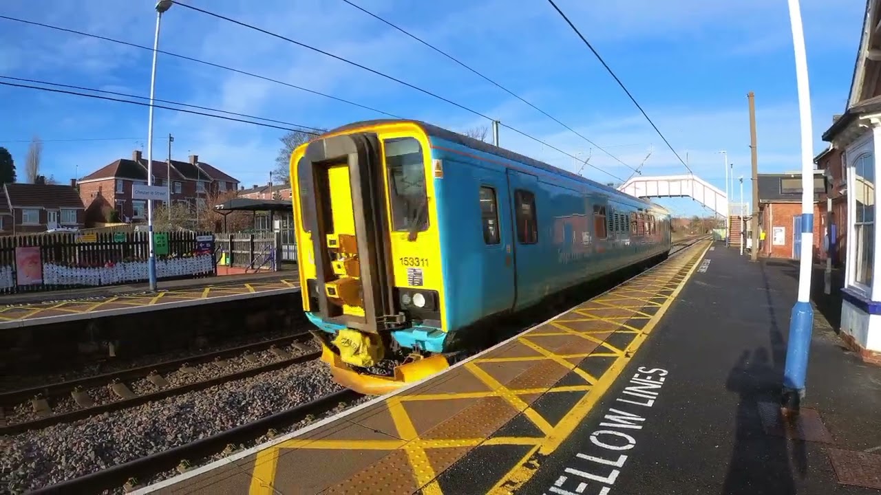 NetworkRail class153 DMU Super Sprinter test train, Newcastle to York, fast pass (ish) CLS Station.
