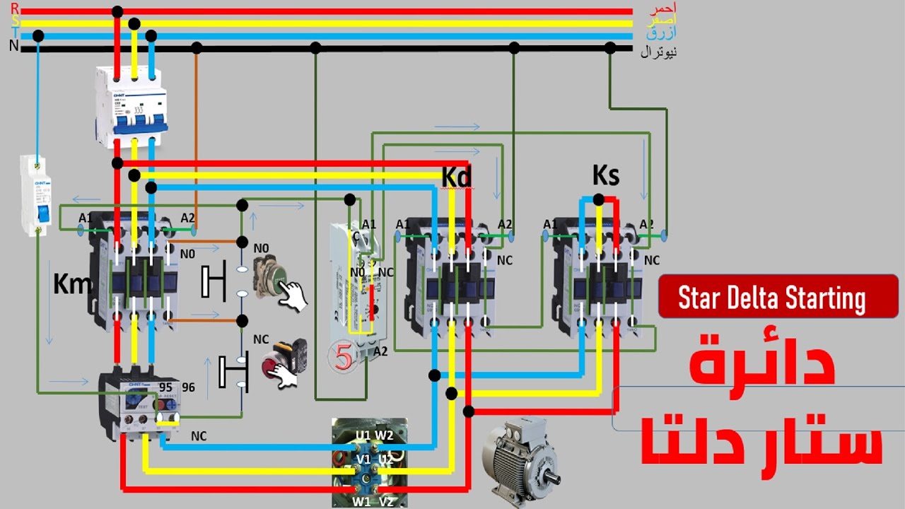 36- دائرة موتور ستار دلتا بالتفصيل -كورس الكلاسيك كنترول