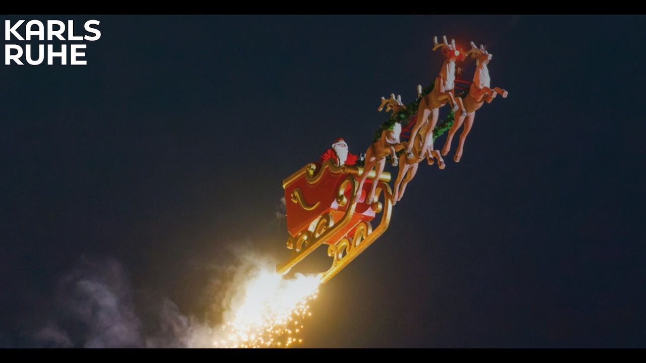 Flying Santa | Karlsruhe Christmas Market - Christkindlesmarkt 2024 | Walking Tour | Original sound