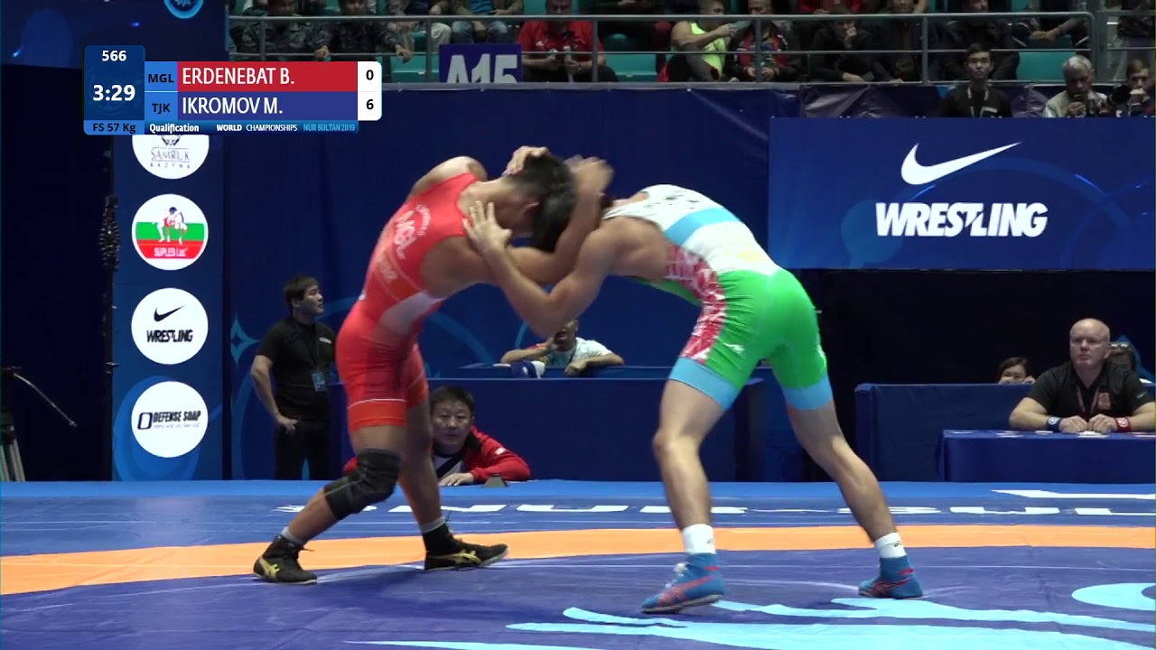 Qual. FS - 57 kg: B. ERDENEBAT (MGL) v. M. IKROMOV (TJK)