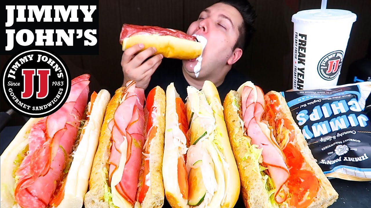 My First Time Trying Jimmy John's Subs • MUKBANG