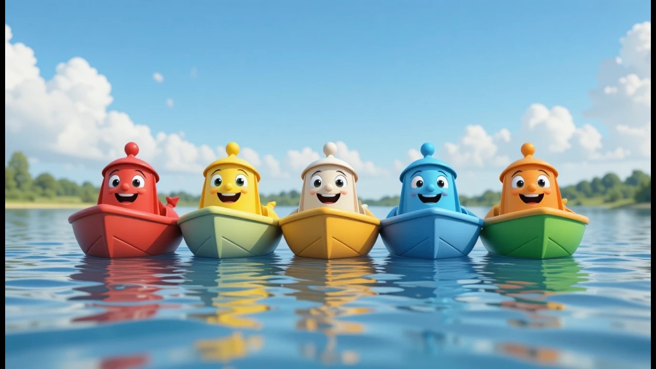 Vijf Kleine Speelgoedbootjes Varen, Varen | Water & Boten Liedje voor Kinderen