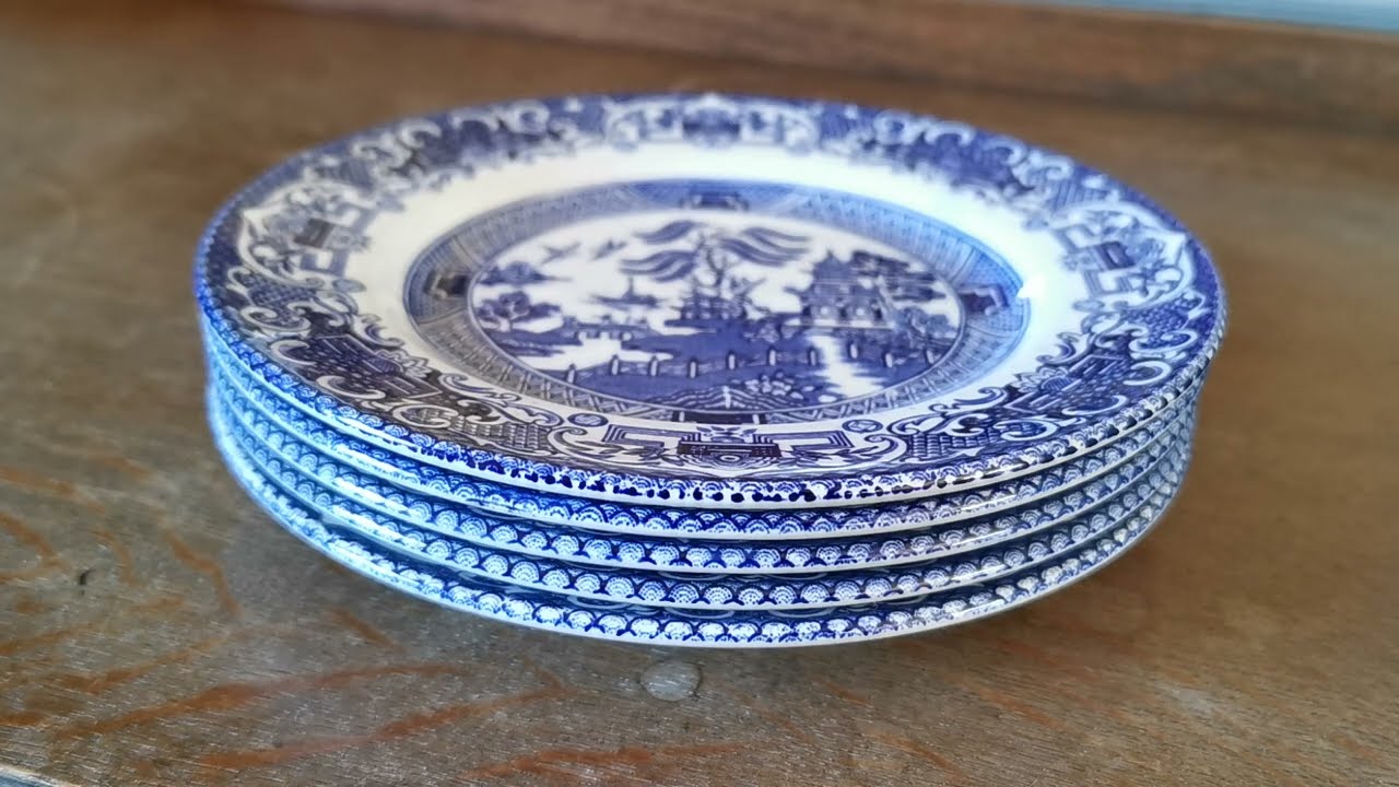 English Ironstone Pottery Old Willow China Side Plate