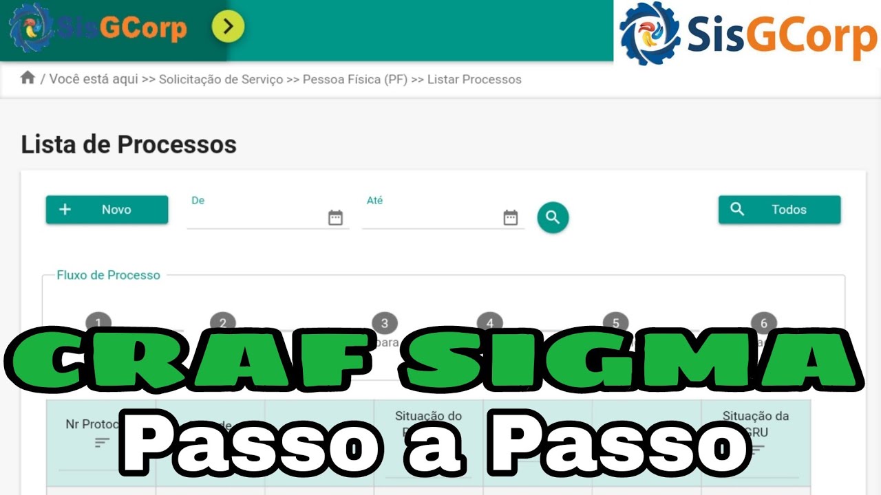 PROCESSO PARA CRAF (REGISTRO E APOSTILAMENTO ARMA DE FOGO) SISGCORP - PASSO A PASSO
