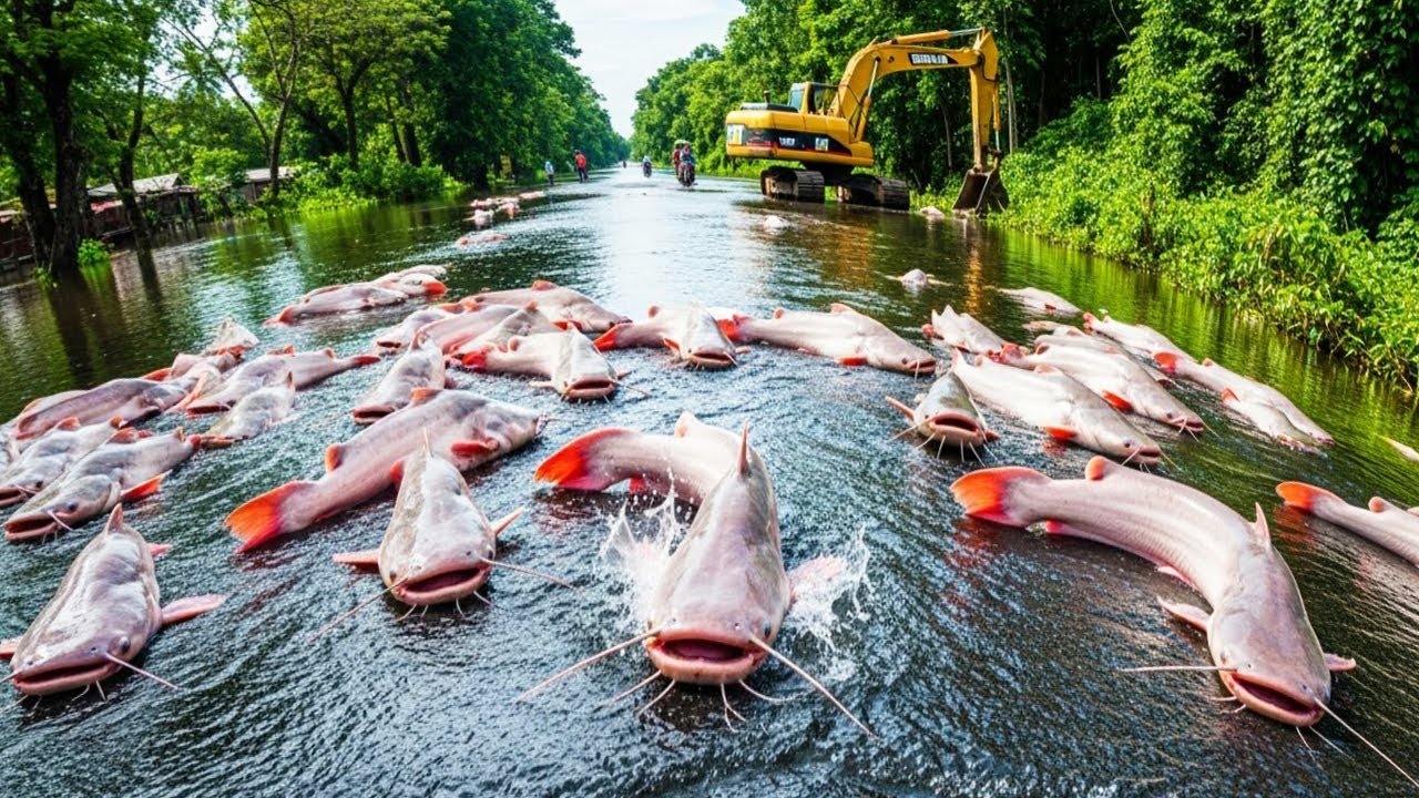 I found lots of fishes swimming cross the road in flooded!