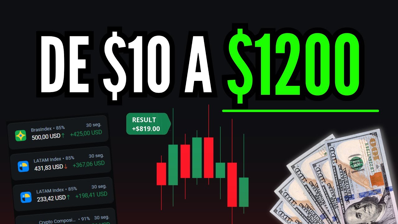 Como SUBIR una cuenta de $10 a $1200 DOLARES en OPCIONES BINARIAS