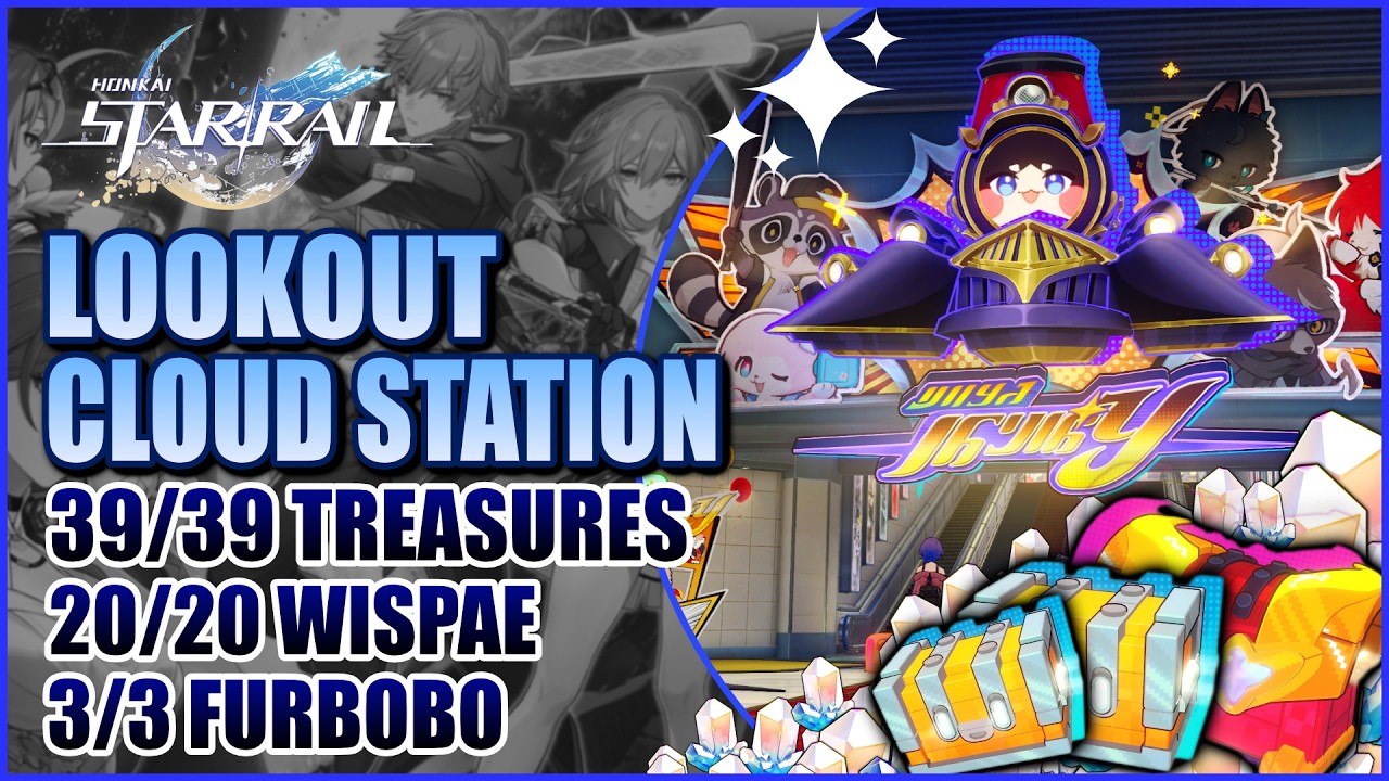 Lookout Cloud Station 100% Exploration Guide | All Treasures, Wispae & Furbo | Honkai: Star Rail