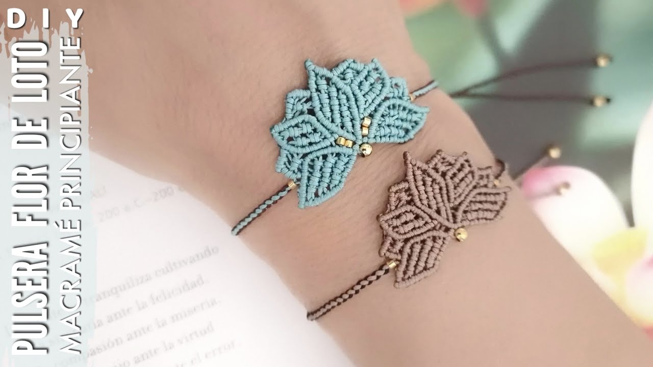 DIY PULSERA FLOR DE LOTO EN MACRAMÉ | COMO HACER PULSERAS FÁCIL | PULSERAS DE HILO EN MACRAMÉ