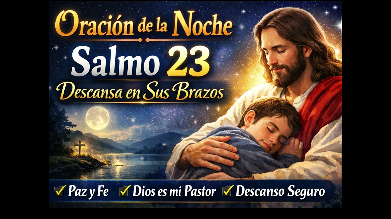 🌙 Oración de la Noche con el Salmo 23 — Descansa en Sus Brazos