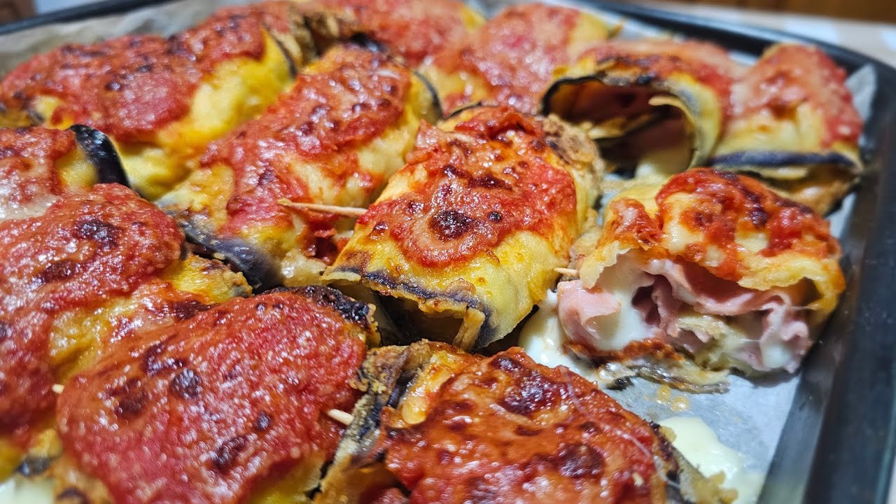 Involtini di melanzane fritte dorate gustosamente farciti 😍👍 