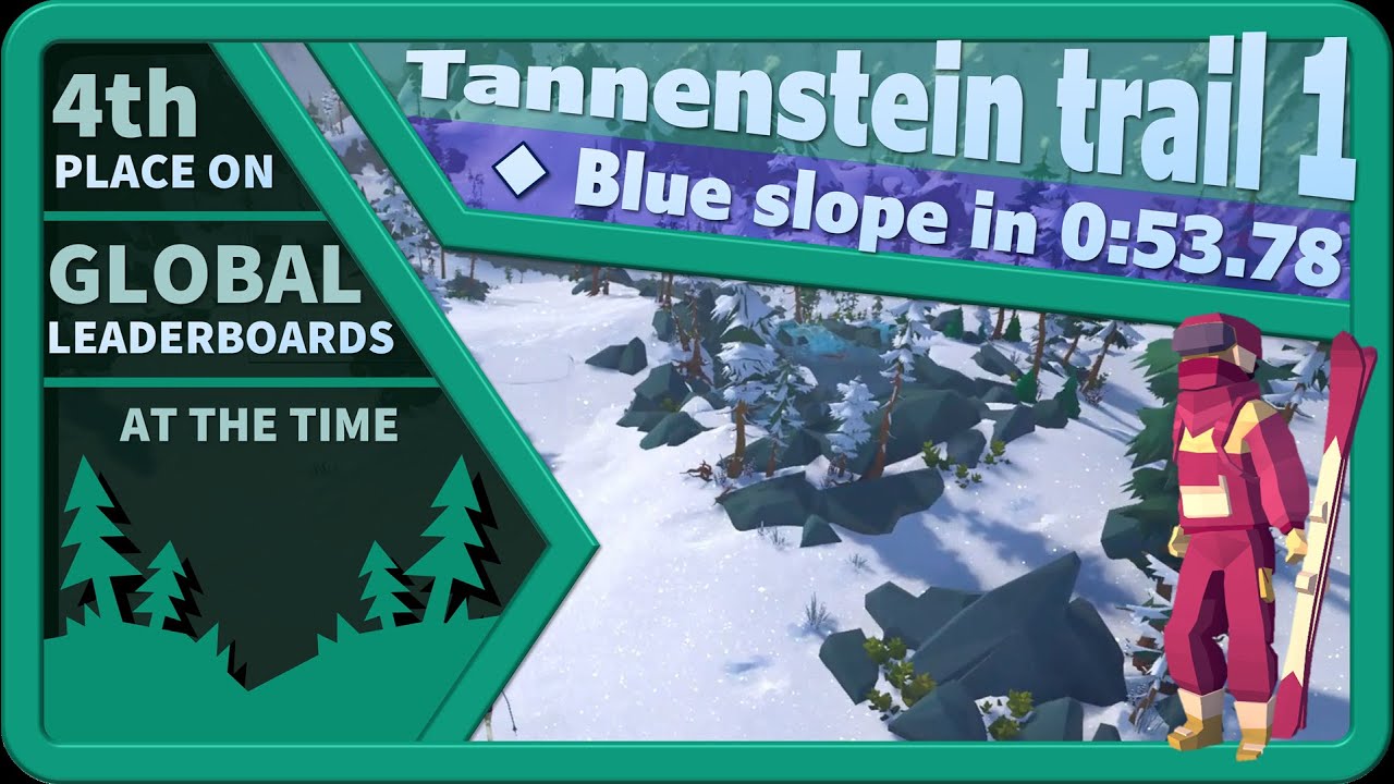 Tannenstein trail 1 blue slope in 0:53.78 | Lonely Mountains: Snow Riders Speedrun