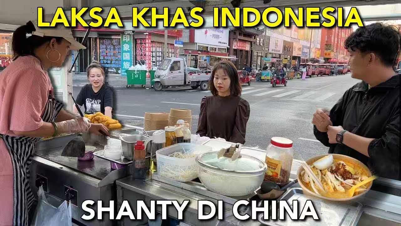 JUAL LAKSA BIHUN KHAS INDONESIA DI CHINA    PADUAN AYAM SUWIR, TELUR, DAN KUAH LAKSA YANG GURIH🤤