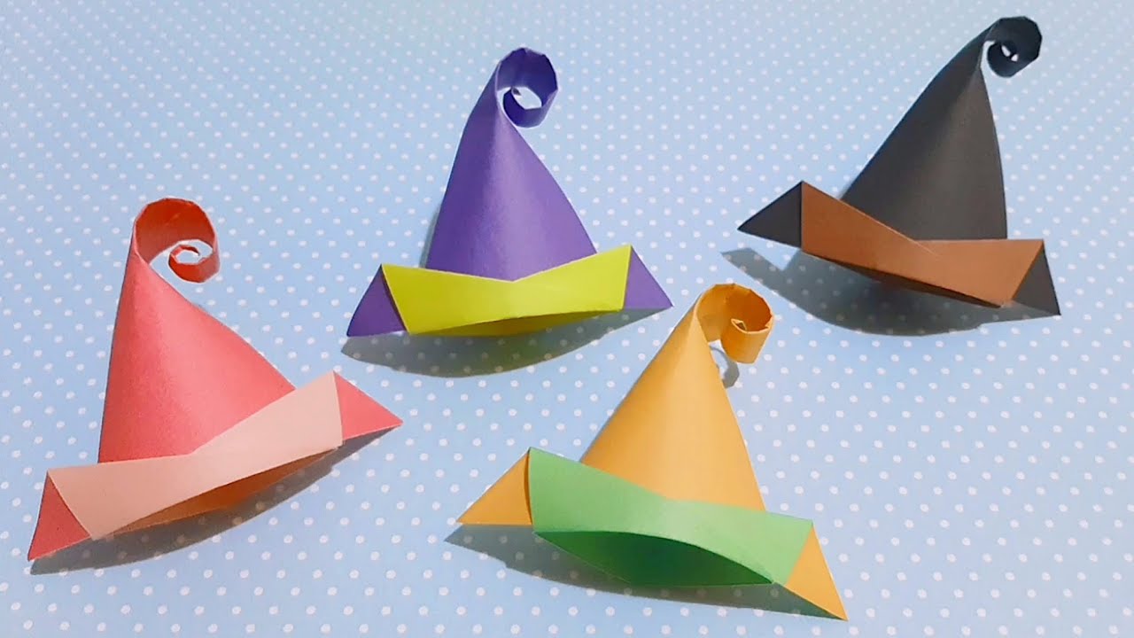 VERY EASY (´ε｀ )♡ DIY ORIGAMI HAT (13) ! 簡單折紙帽子 (13) 🧙 #魔法帽 #折り紙 #折纸 #摺紙 #اوريجامي #অরিগামি #origami
