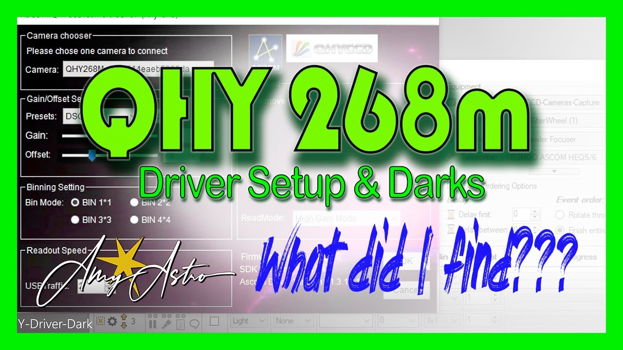 QHY268m Driver Install & Dark Files Analyzed Against ZWO1600