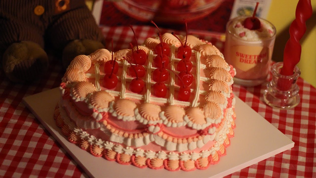 핑크 C🍒H🍒E🍒R🍒R🍒Y 케이크 / Pink Cherry Cake