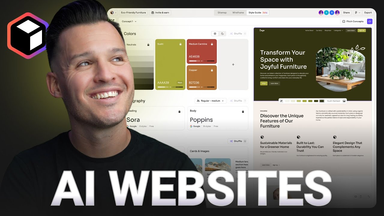 AI Website Concepts and Style Guide with Relume